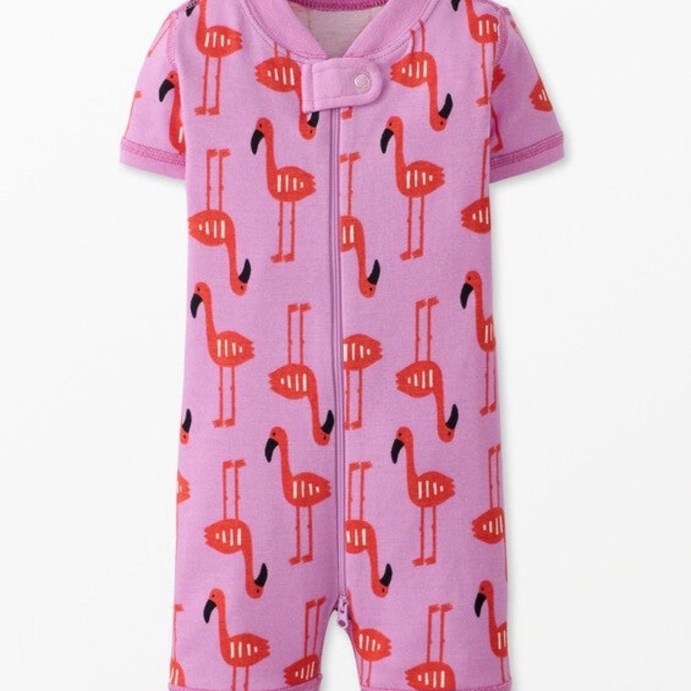 Hanna Andersson Flamingo Print Zip Pajamas – 12–18 Months